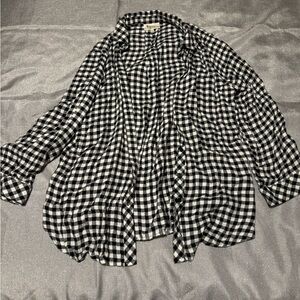 Black and White Checkered Button Down Shirt